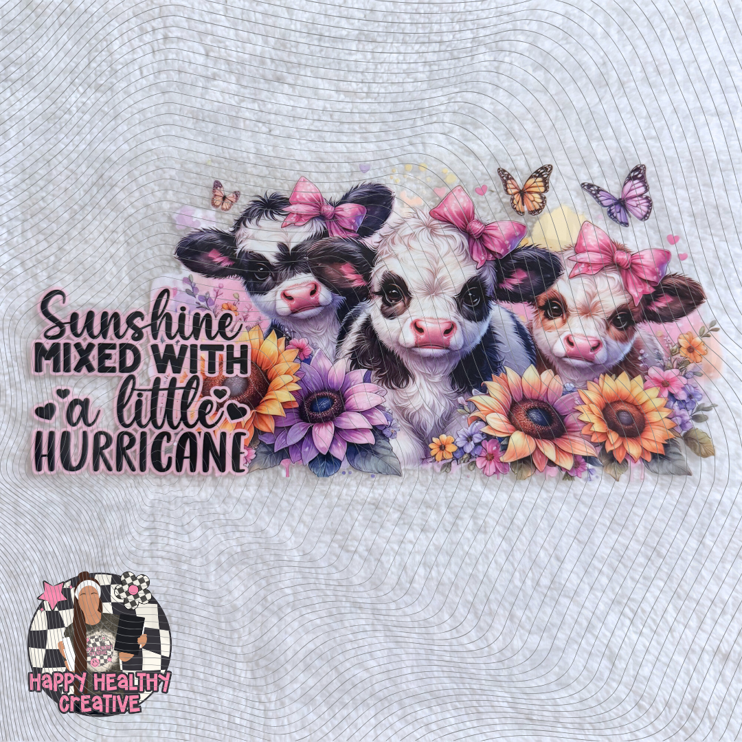 Cute Cows Sunshine Mixed with Hurricane Decal Wrap