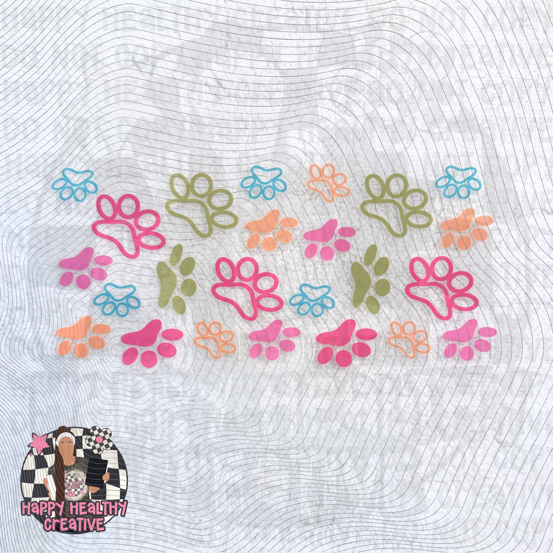 Paw Print Bright Decal Wrap