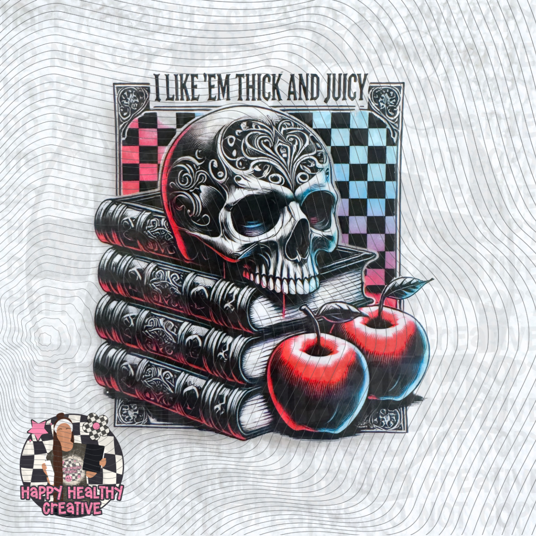 Thick and Juicy Skellie Books Decal