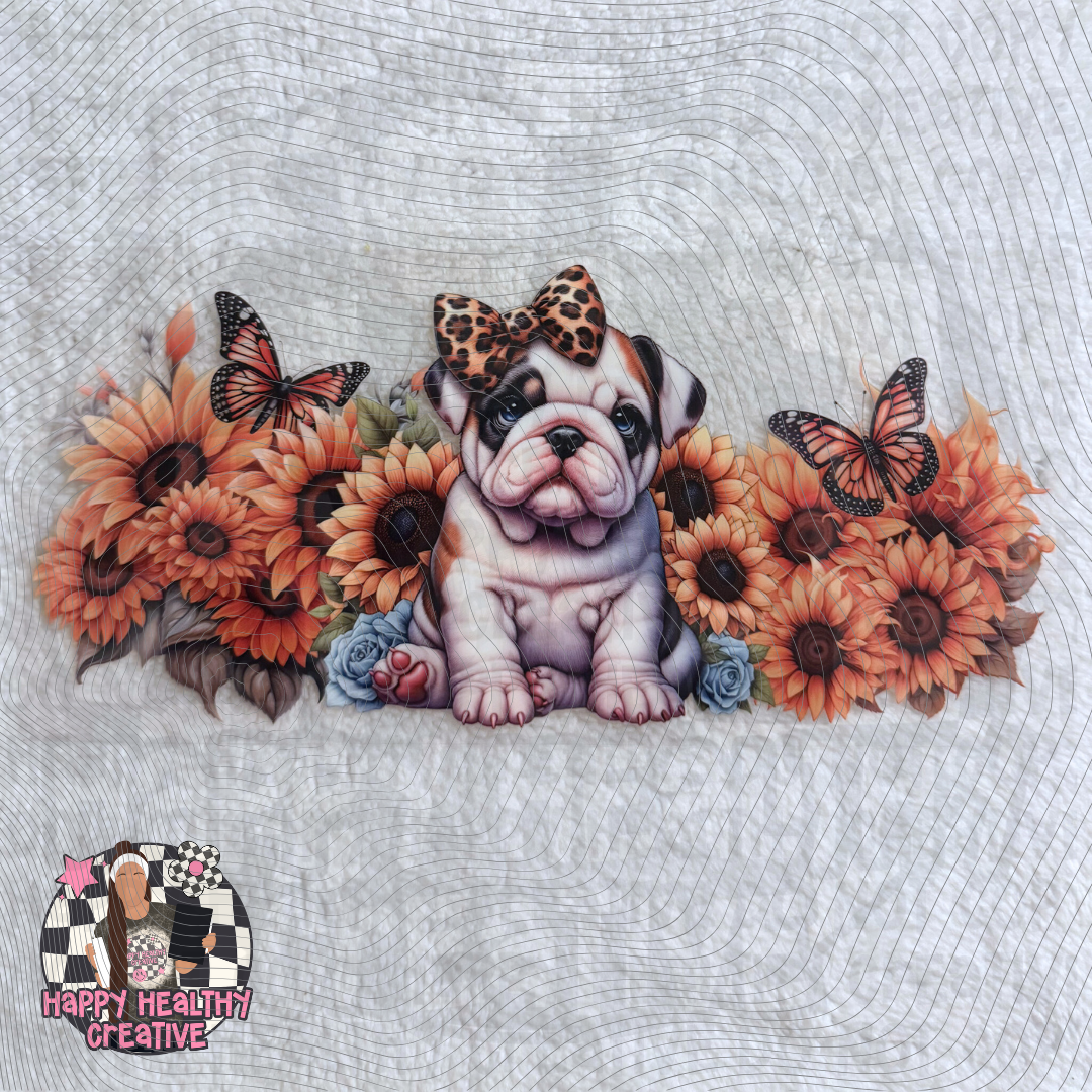 Cute Dog Sunflower Decal Wrap