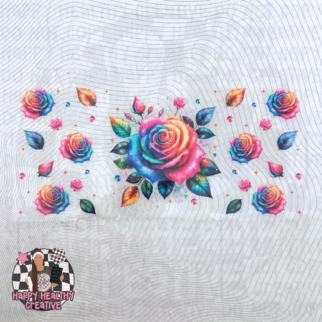 Rainbow Rose Decal Wrap