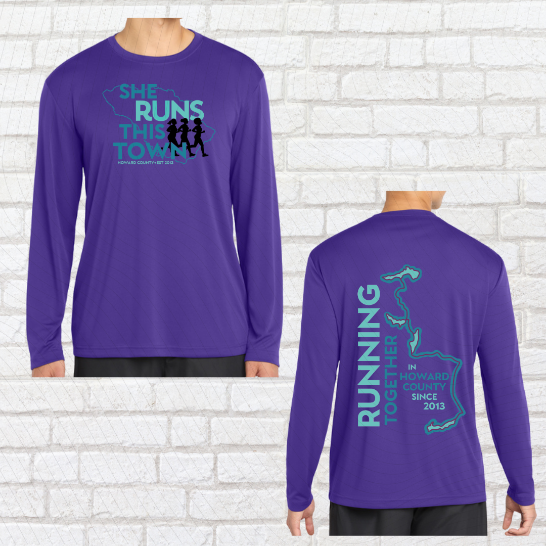 She Runs This Town – Performance Long Sleeve Shirt (Unisex Fit)
