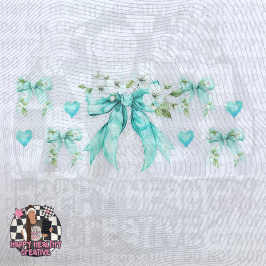 Teal Bows Decal Wrap