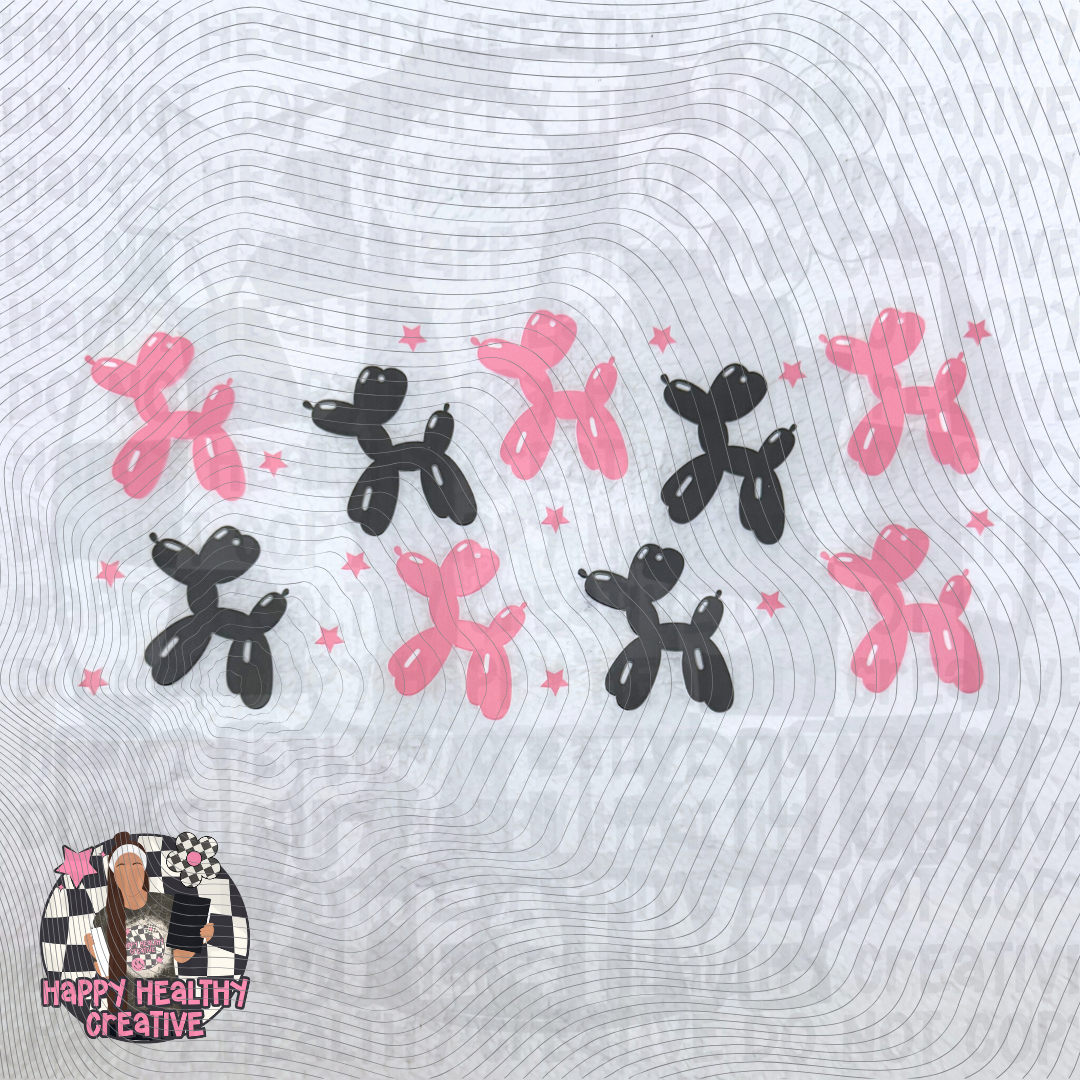 Balloon Dogs Pink Black Decal Wrap