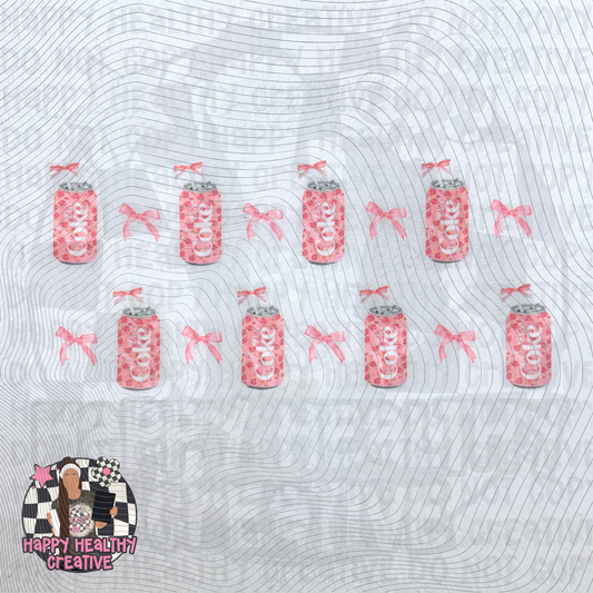 Pink Diet Coke Bow Decal Wrap
