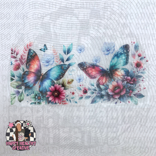 Blue Maroon Butterflies Decal Wrap