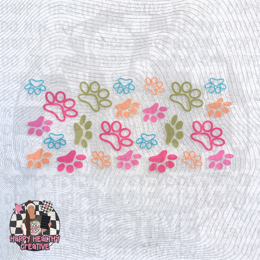Paw Print Bright Decal Wrap