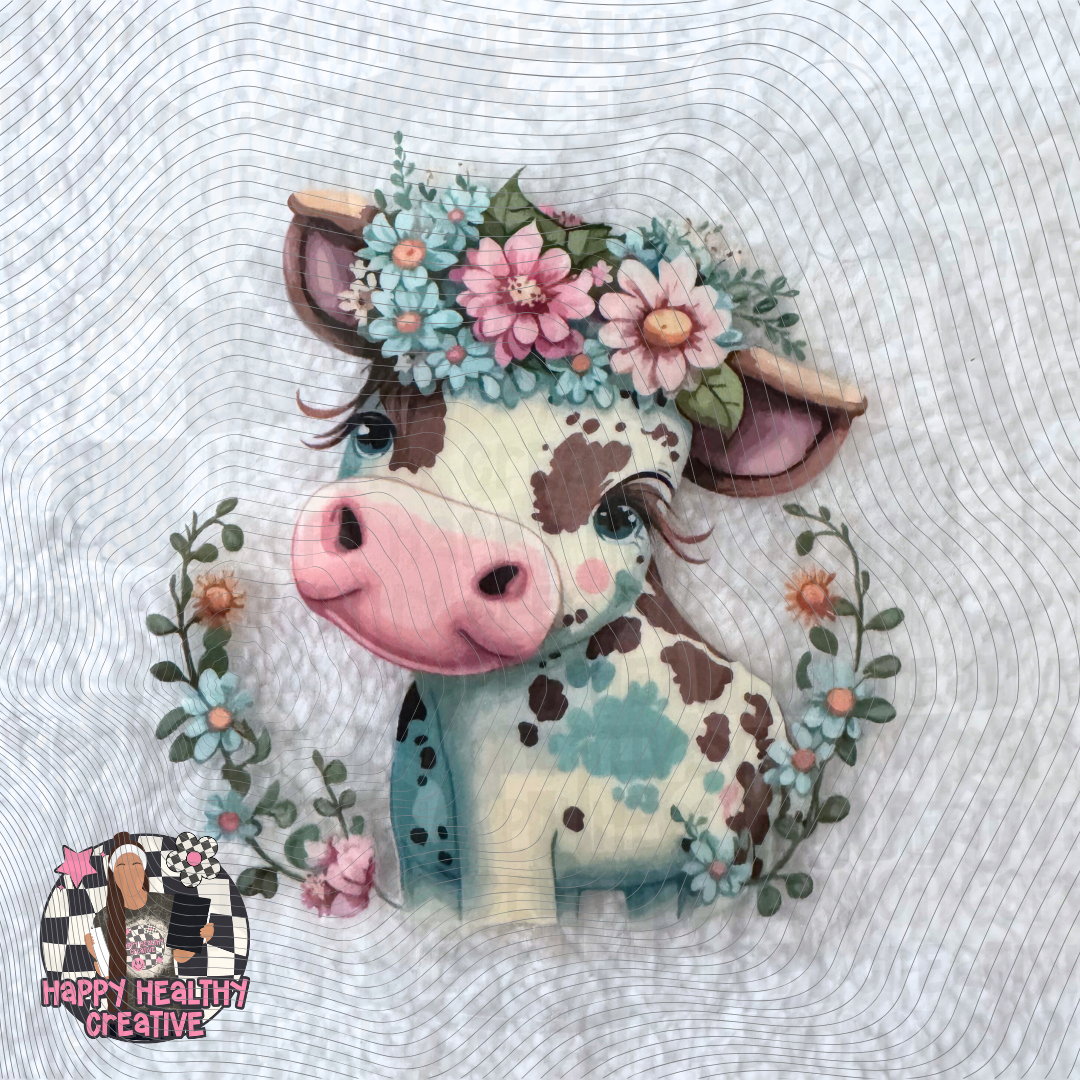 Cute Cow Blues/Pinks Decal