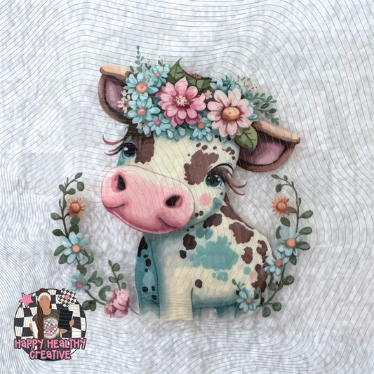 Cute Cow Blues/Pinks Decal