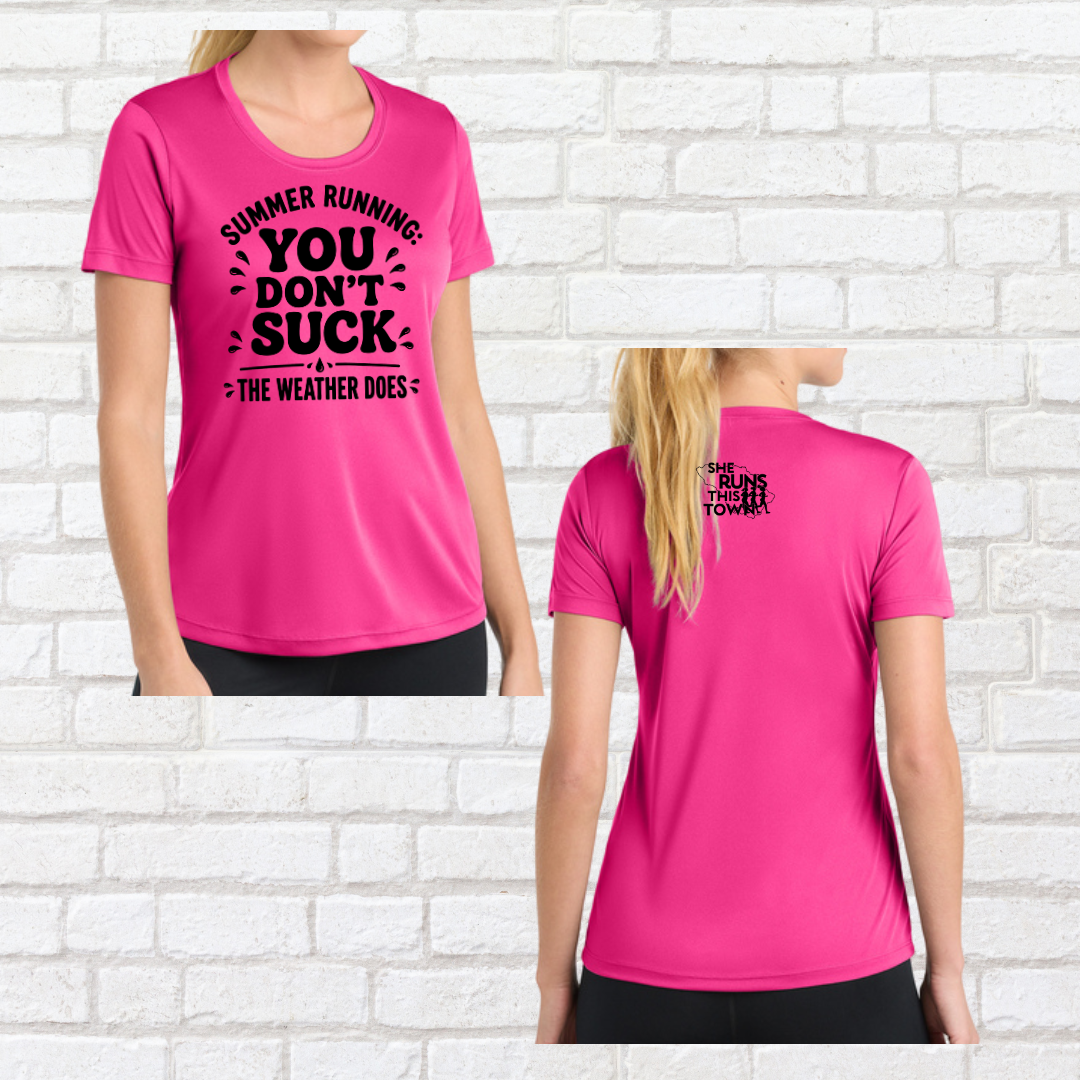 Summer Running (She Runs This Town) – Performance Ladies Fit Tee