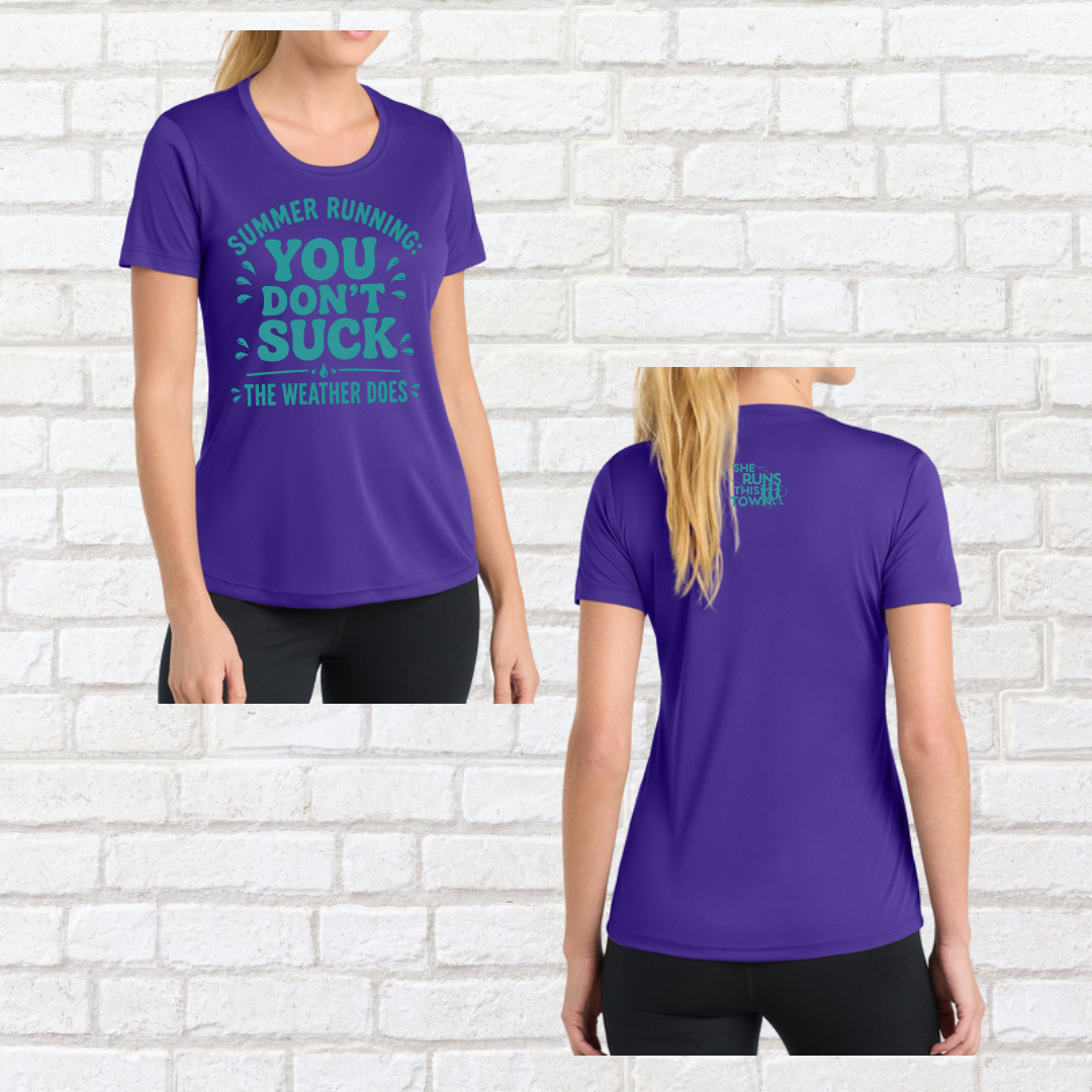 Summer Running (She Runs This Town) – Performance Ladies Fit Tee
