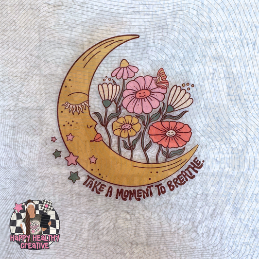 Take a Moment to Breathe Moon Floral Decal