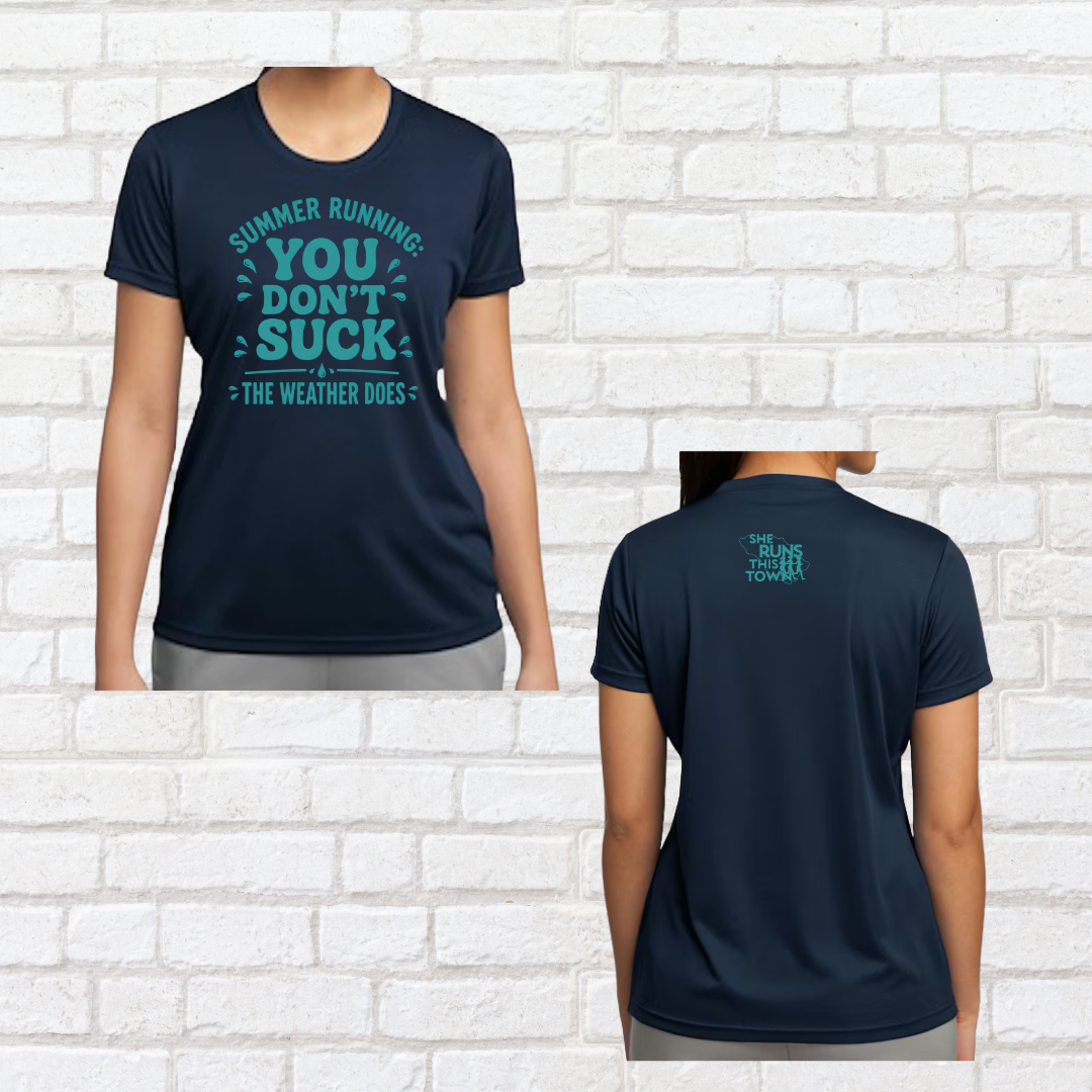Summer Running (She Runs This Town) – Performance Ladies Fit Tee