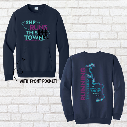 She Runs This Town – POCKET Crewneck