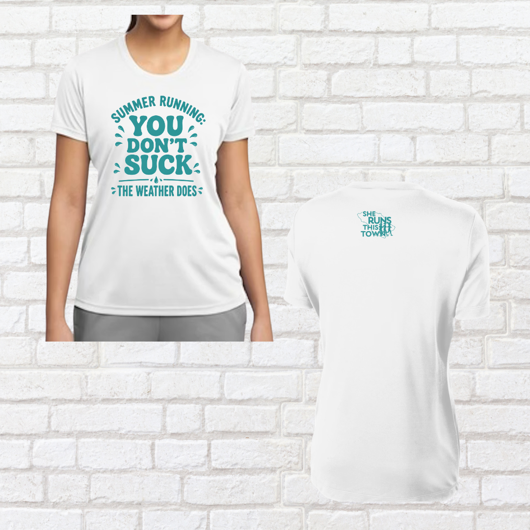 Summer Running (She Runs This Town) – Performance Ladies Fit Tee