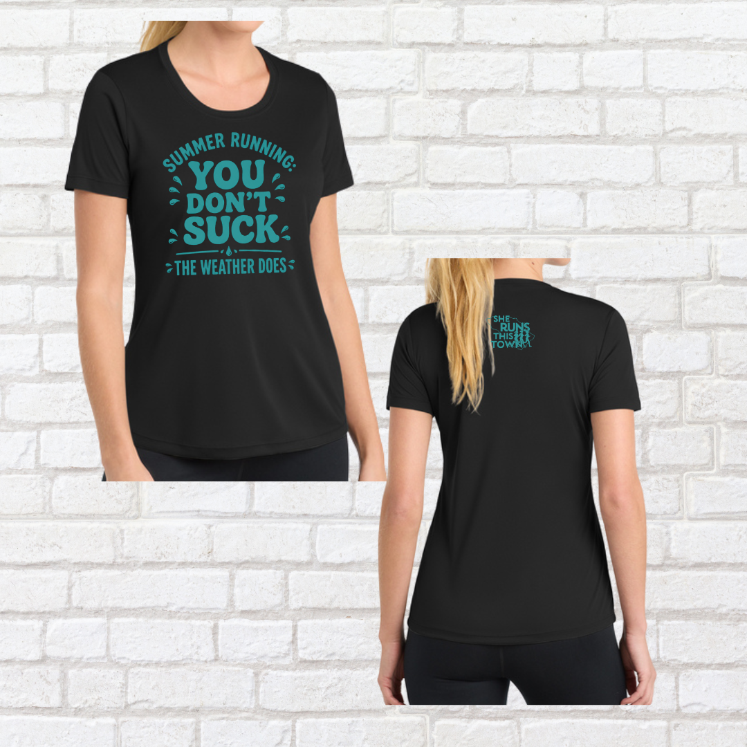 Summer Running (She Runs This Town) – Performance Ladies Fit Tee