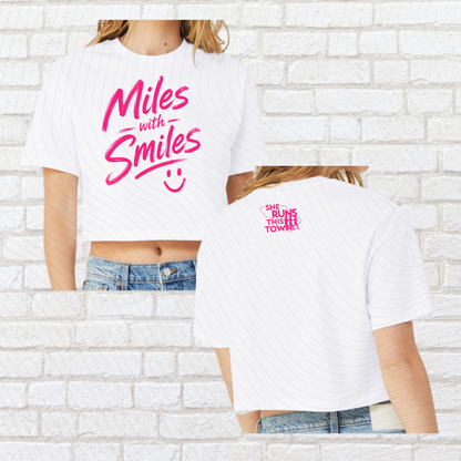Miles with Smiles (She Runs This Town) – Crop Tee