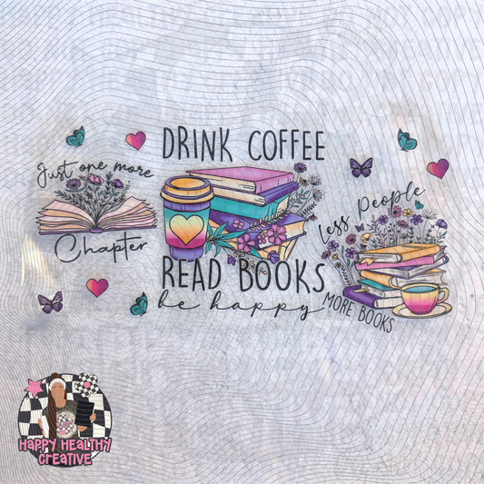 Drink Coffee Read Books Be Happy Decal Wrap