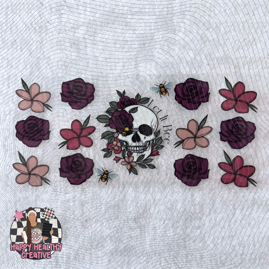 Let It Be Skellie/Floral Decal Wrap