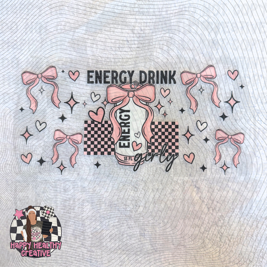 Energy Drink Girly Bows Decal Wrap