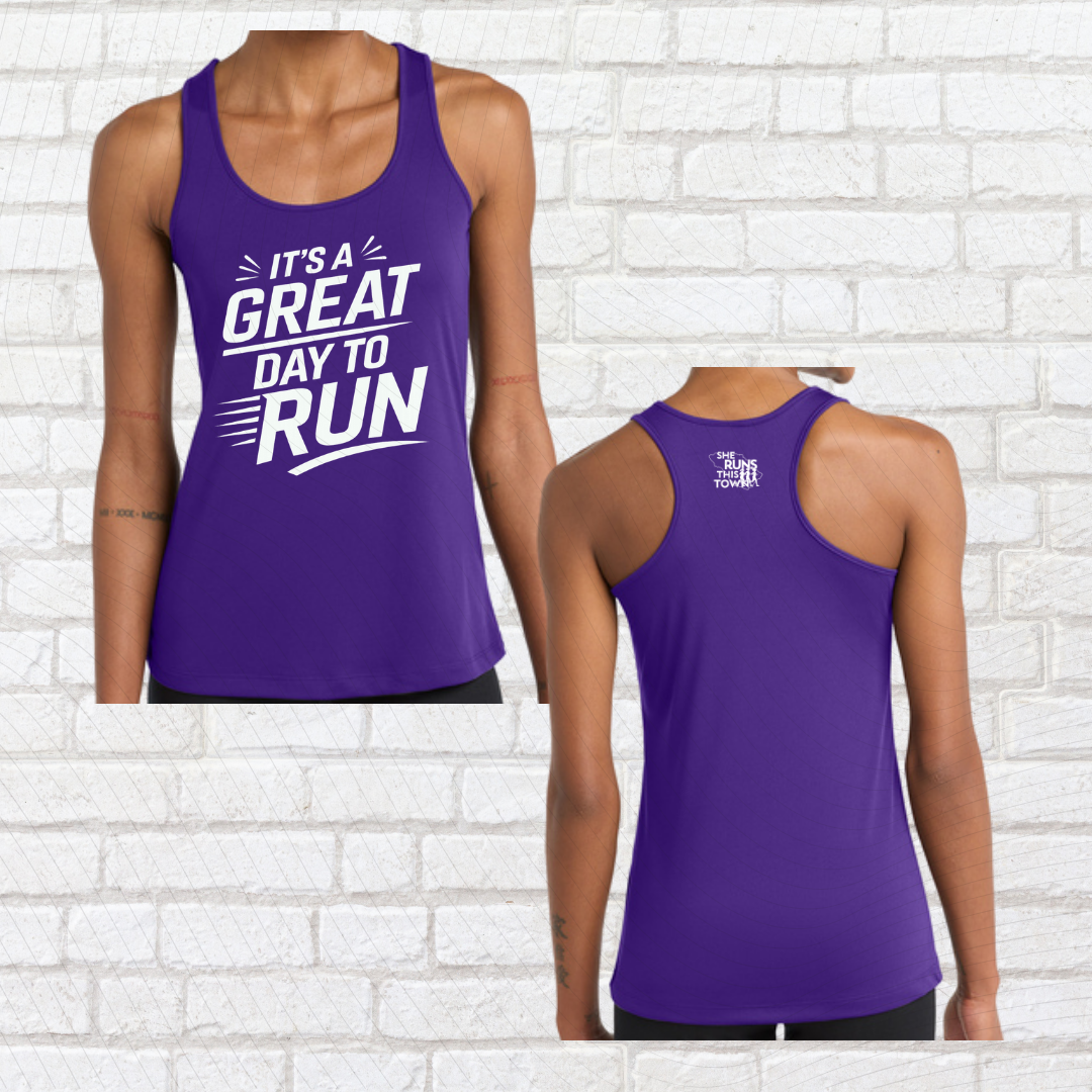 It's a Great Day to Run (She Runs This Town) – Performance Ladies Tank