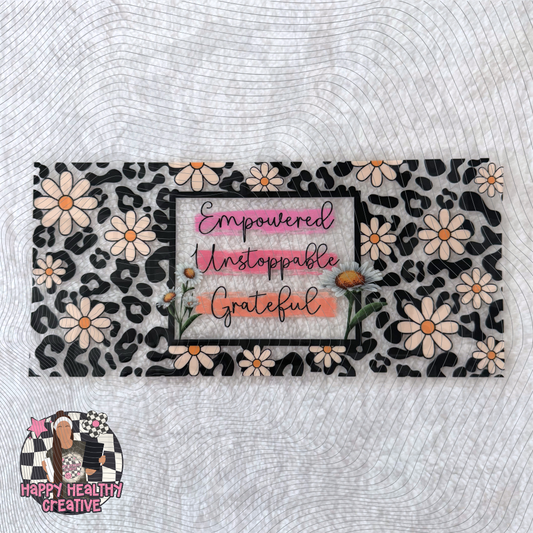 Empowered Unstoppable Grateful Floral Cheetah Decal Wrap