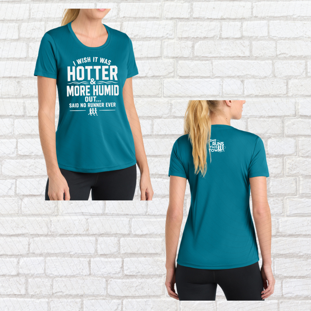 Hot & Humid (She Runs This Town) – Performance Ladies Fit Tee