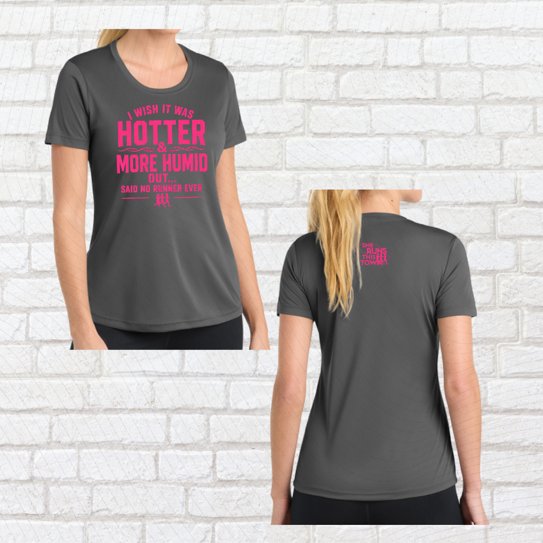 Hot & Humid (She Runs This Town) – Performance Ladies Fit Tee
