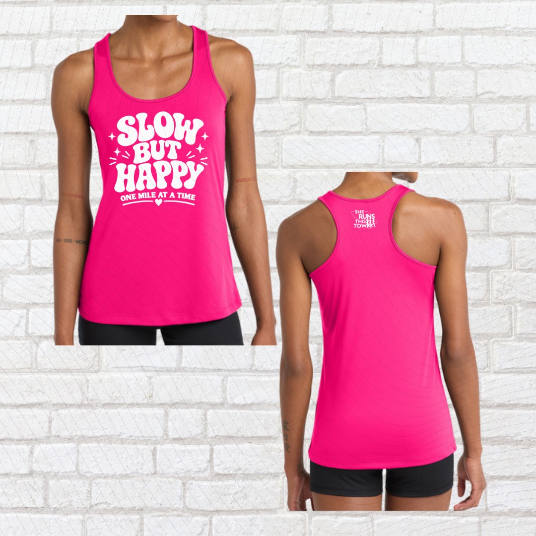 Slow But Happy (She Runs This Town) – Performance Ladies Tank