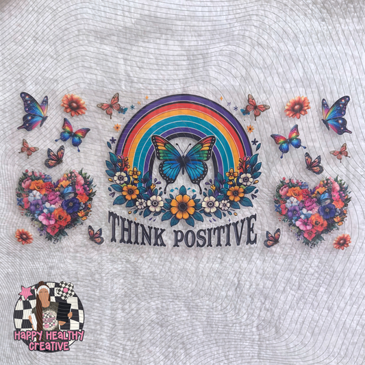 Think Positive Rainbow Butterflies Decal Wrap