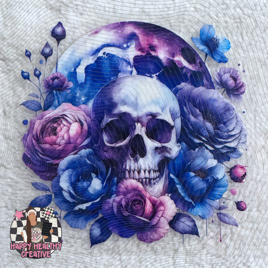 Skellie Floral Moon Blues/Purples Decal