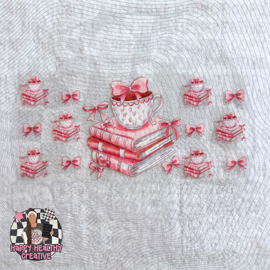 Pink Coffee & Books Decal Wrap