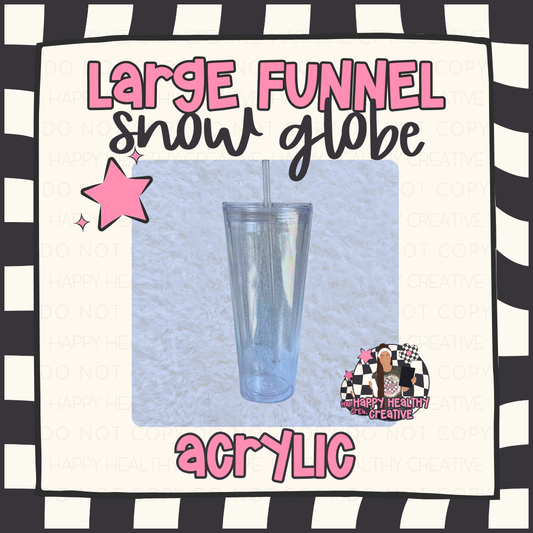Large Funnel Acrylic Snow Globe