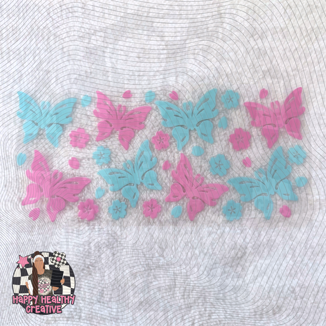 Butterflies Pink & Blue Decal Wrap