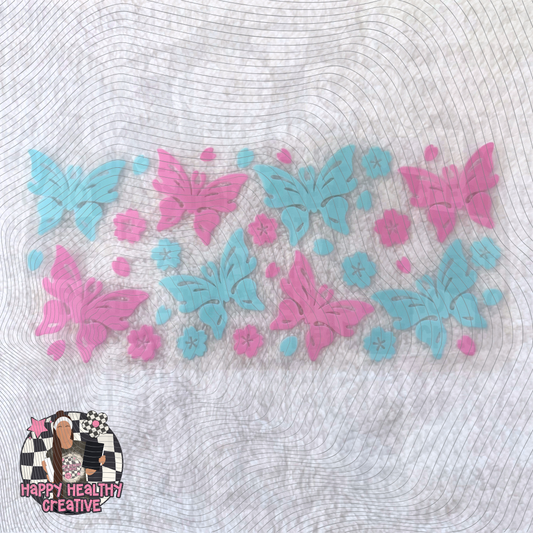 Butterflies Pink & Blue Decal Wrap