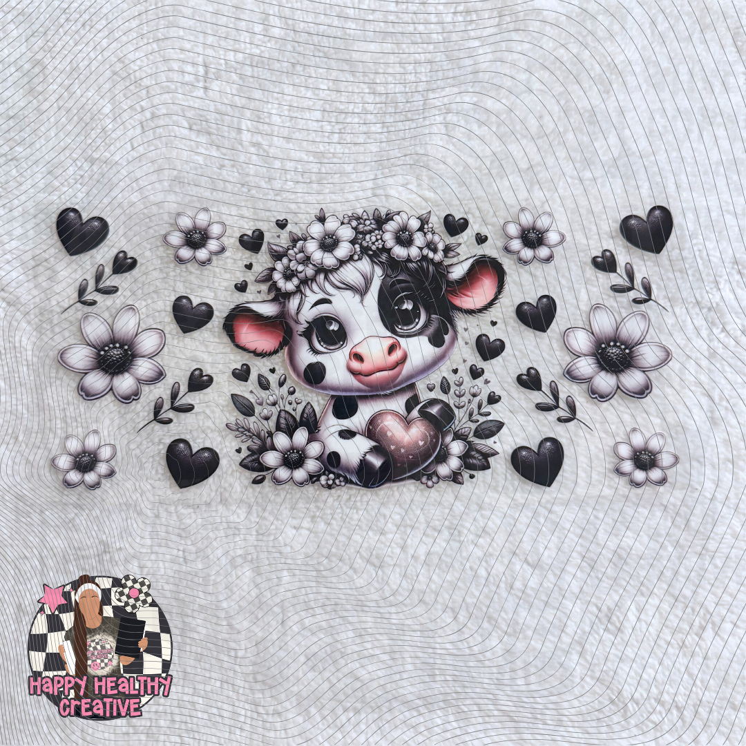 Cute Cow Black and White Decal Wrap