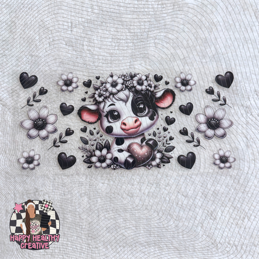 Cute Cow Black and White Decal Wrap