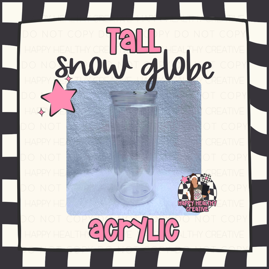 Tall Acrylic Snow Globe