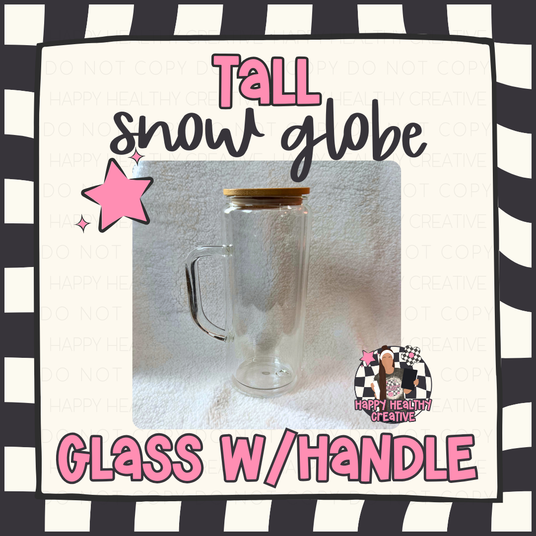 Tall Glass Snow Globe with Handle