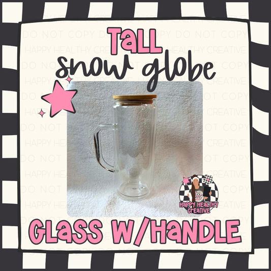 Tall Glass Snow Globe with Handle