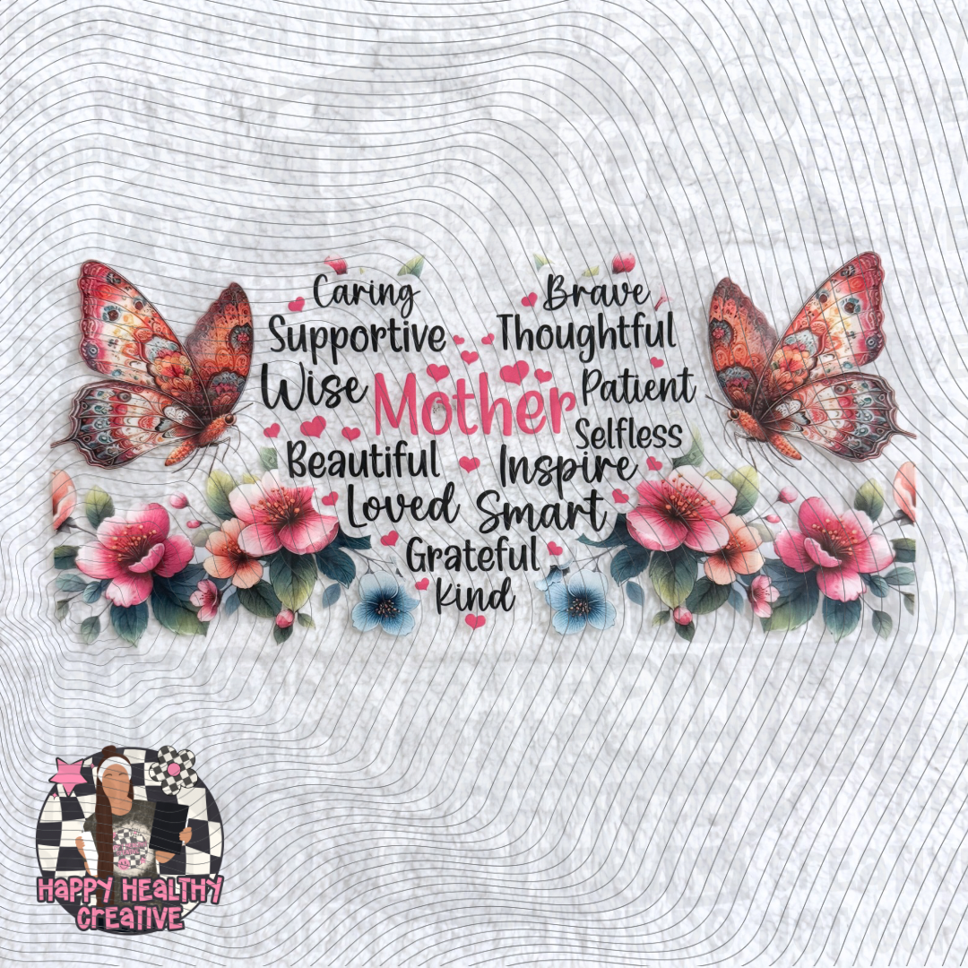 Mother Butterfly Heart Decal Wrap