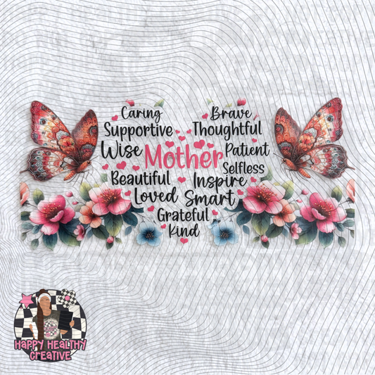 Mother Butterfly Heart Decal Wrap