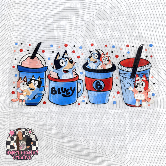 Blue Dog Coffee Cup Decal Wrap