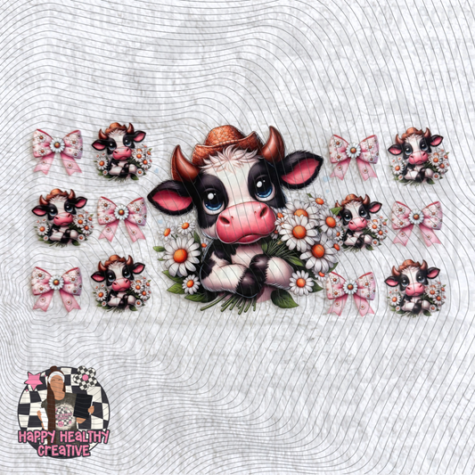 Cute Cow Daisies Decal Wrap