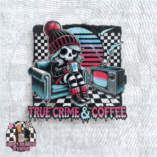 True Crime & Coffee Skellie Decal