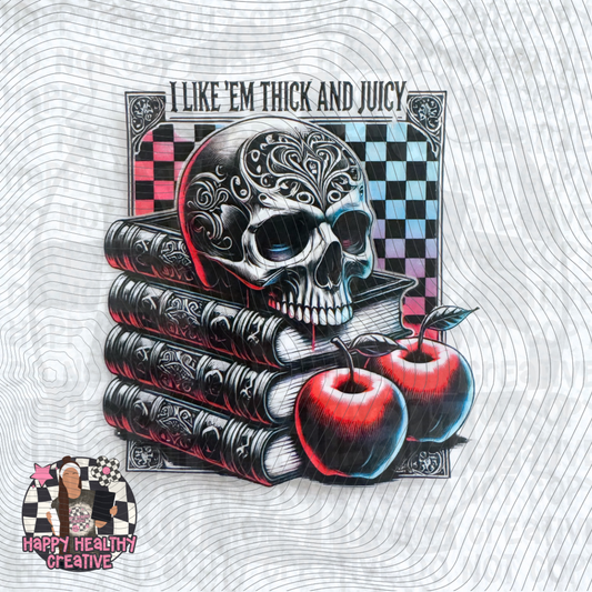 Thick and Juicy Skellie Books Decal