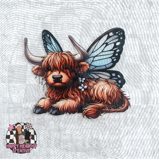 Cute Highland Cow Fairy Decal