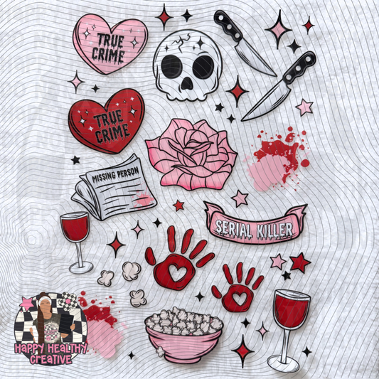 True Crime Reds/Pinks Decal Elements - for 24oz & 40oz Cups