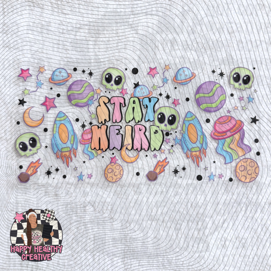 Stay Weird Bright Space Decal Wrap