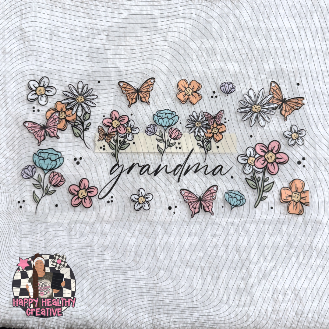 Grandma Floral Butterfly Decal Wrap